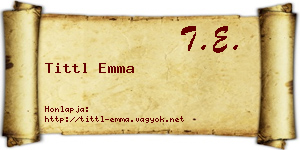 Tittl Emma névjegykártya